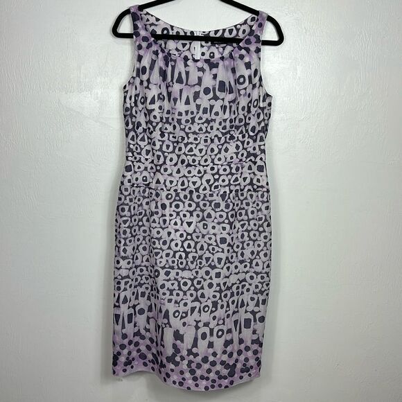 Daniel Hechter Geo Pattern Sleeveless Midi Sheath Dress Size L - Picture 1 of 9